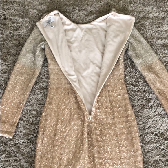 Ombré Gold Sequin Dress Sz 4 - Picture 6 of 9
